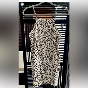 LE LIS animal print slip dress. Size medium. Adjustable straps . 2 front slits.